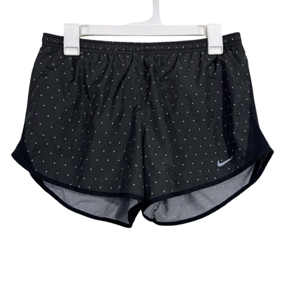 Nike Dri-Fit Black Patterned Lined Activewear Running Shorts